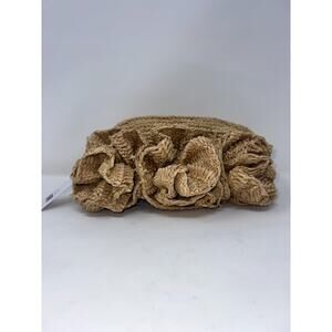 Jason Wu Rose Small Raffia Straw Clutch Natural